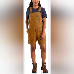 Carhartt Women's Brown Short Bib Overalls